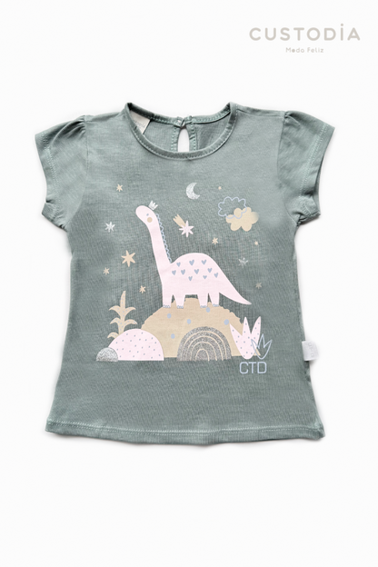 Camiseta Dino Magia Para Bebé Niña