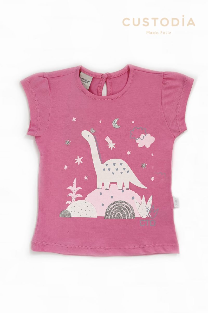 Camiseta Dino Magia Para Bebé Niña