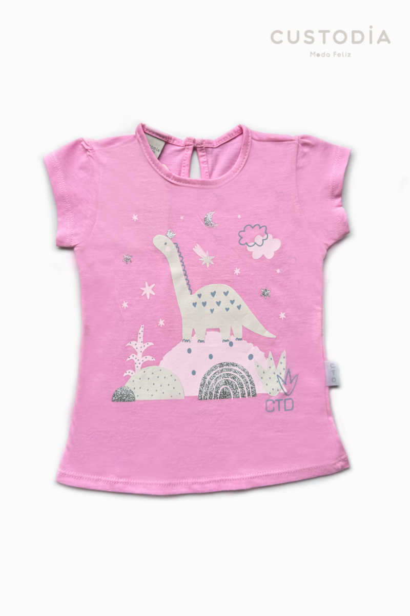 Camiseta Dino Magia Para Bebé Niña