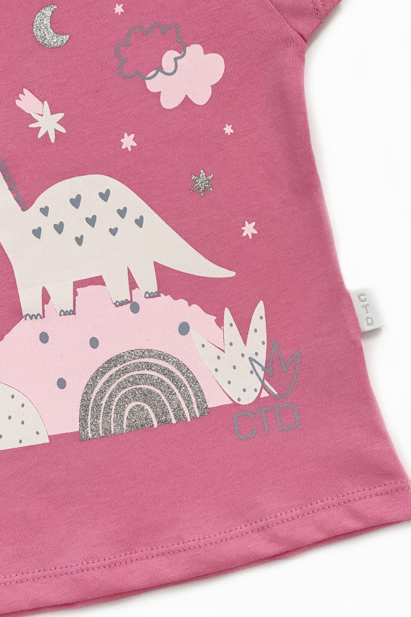 Camiseta Dino Magia Para Bebé Niña