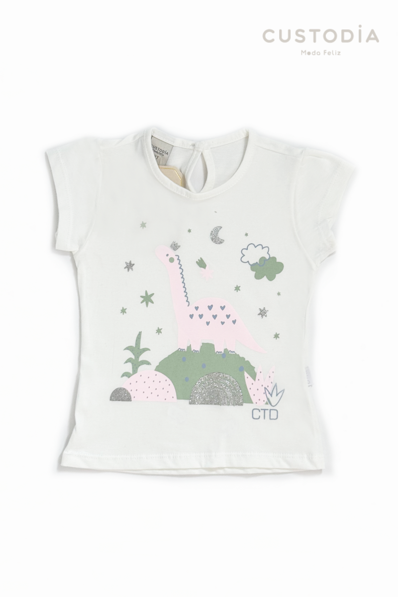 Camiseta Dino Magia Para Bebé Niña