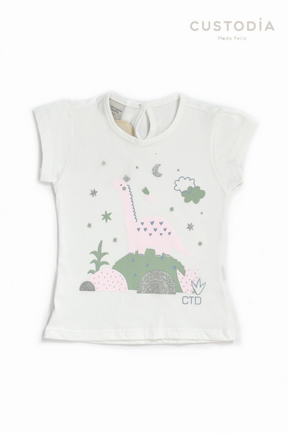 Camiseta Dino Magia Para Bebé Niña