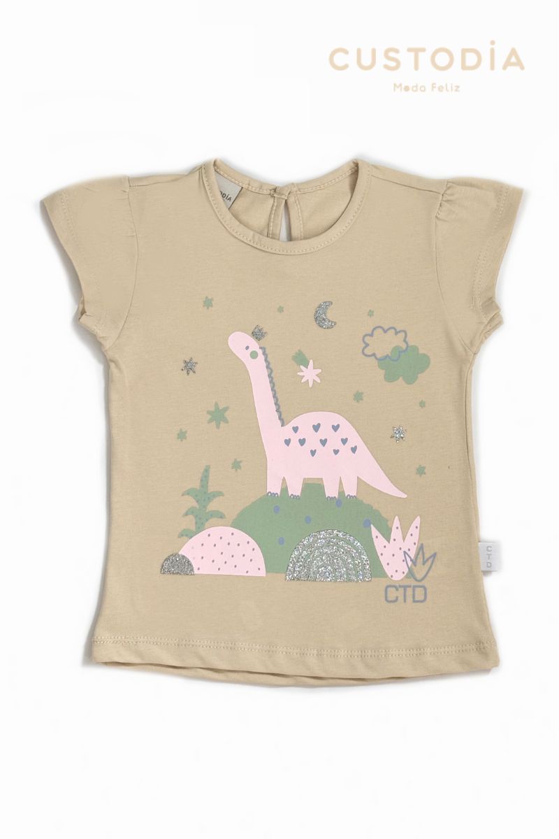 Camiseta Dino Magia Para Bebé Niña