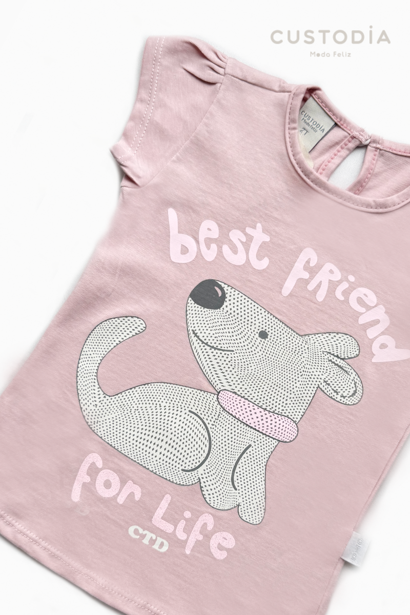 Camiseta Perrito Para Bebé Niña