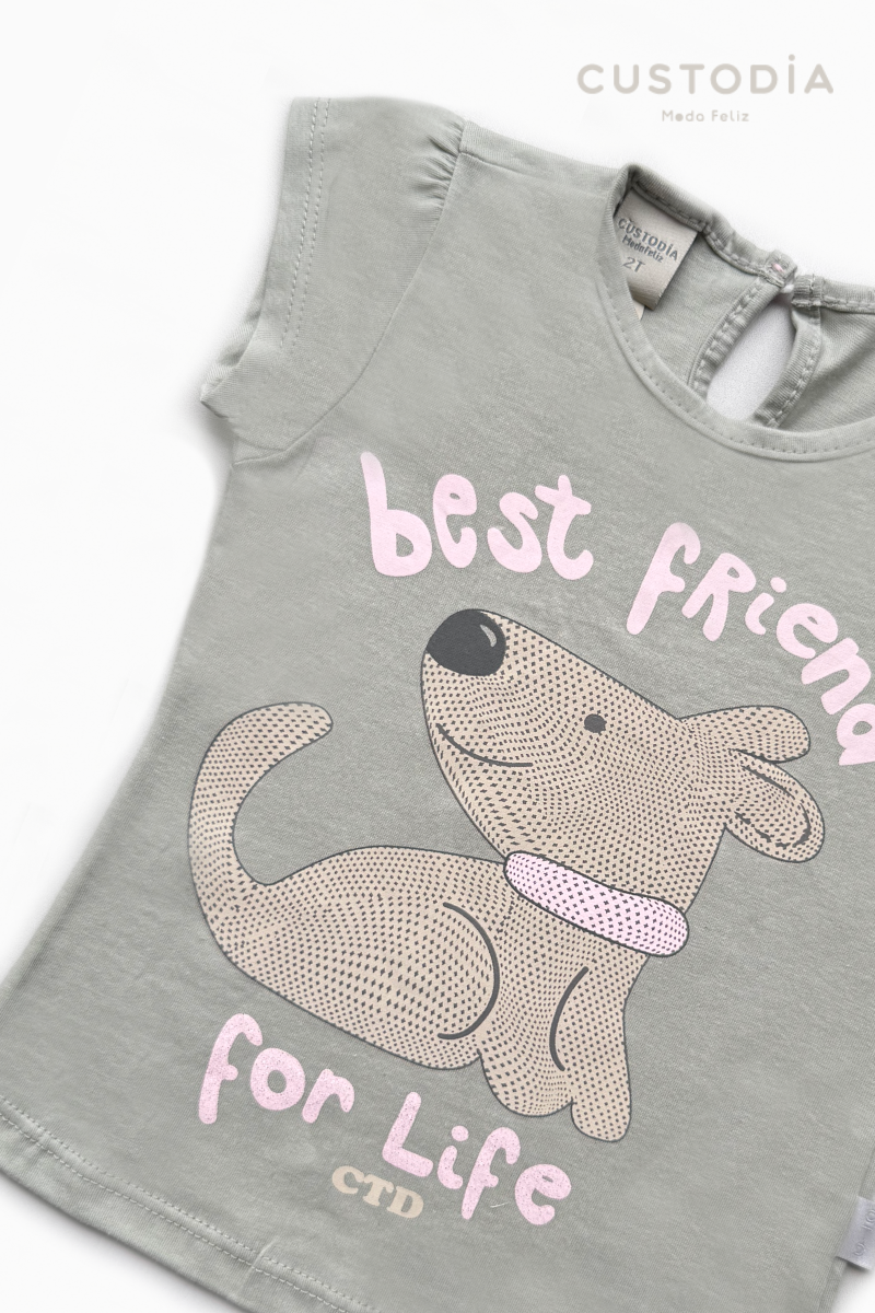 Camiseta Perrito Para Bebé Niña