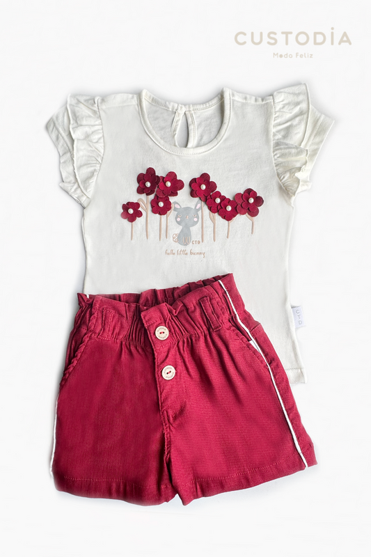 Set Short y Blusita Flores