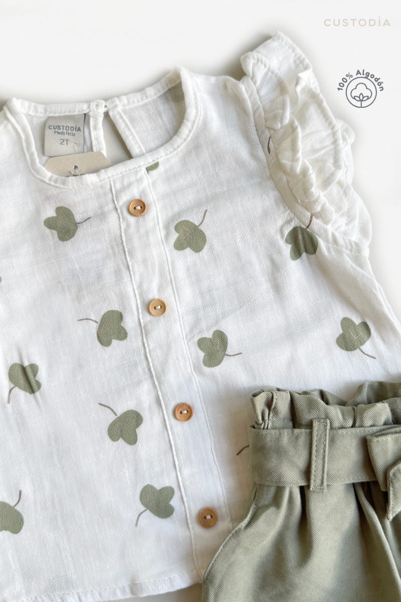 Set short y Blusa Flora