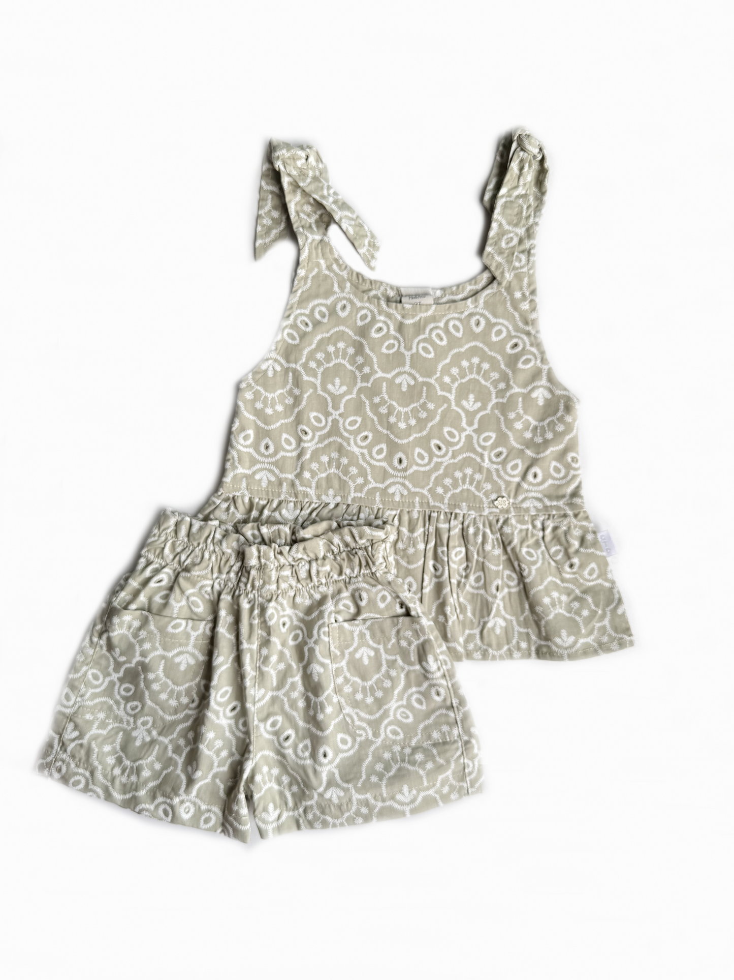 Set Short y Blusita Efecto Bordado