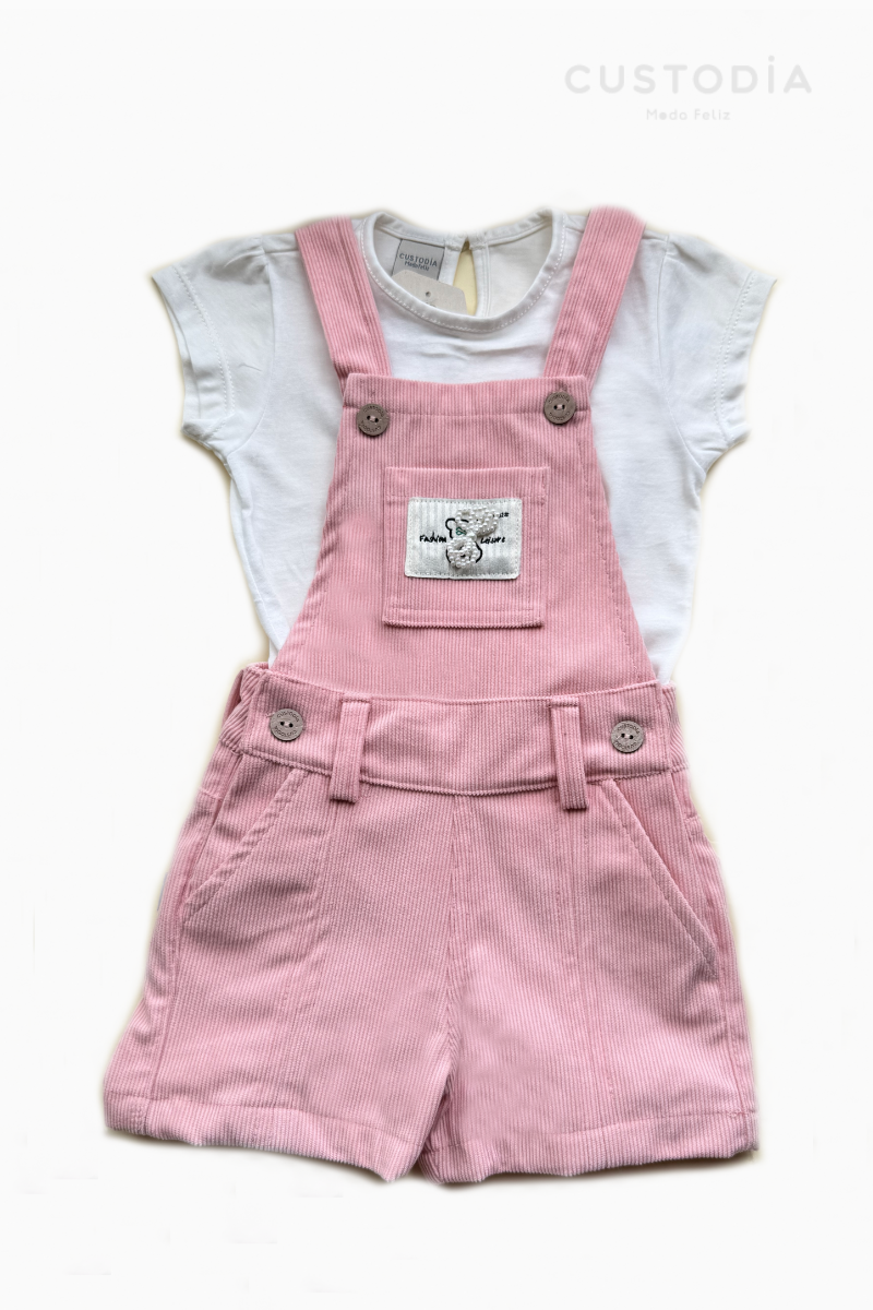 Set Jardinera Corduroy Aplique