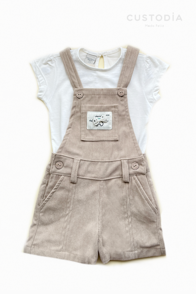 Set Jardinera Corduroy Aplique