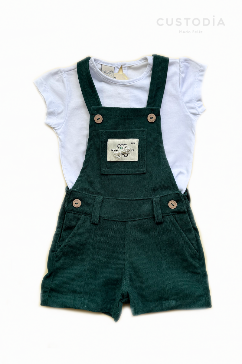 Set Jardinera Corduroy Aplique