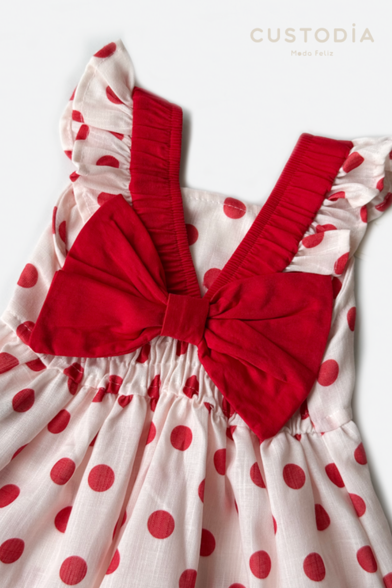 Vestido Puntitos Moño Coquete