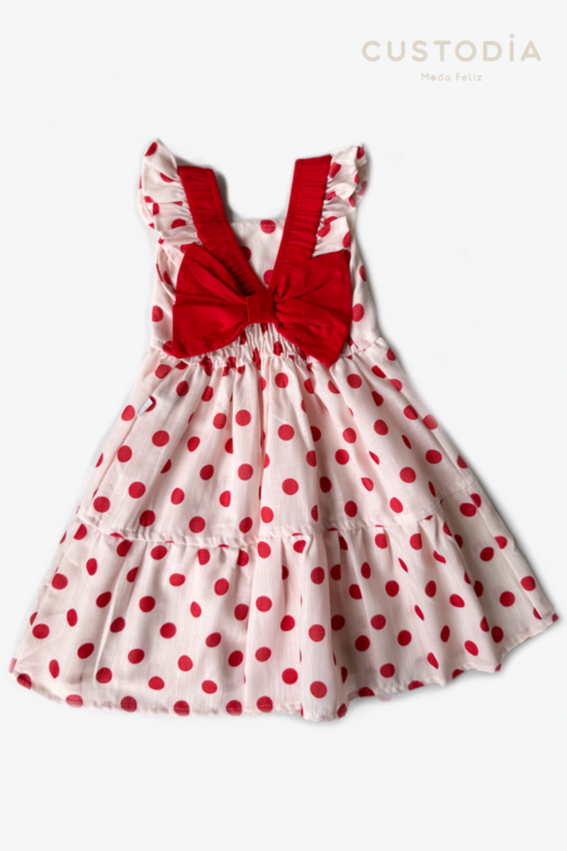 Vestido Puntitos Moño Coquete