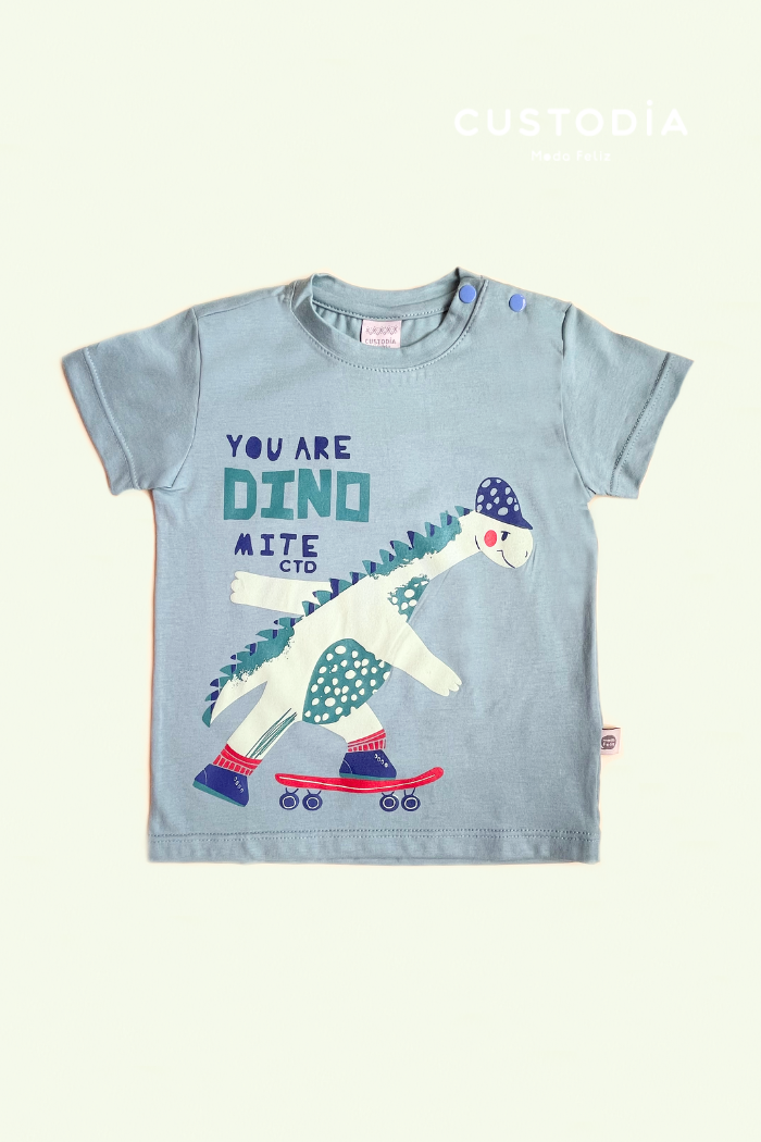 Camiseta Dino Patineta Bebé Niño