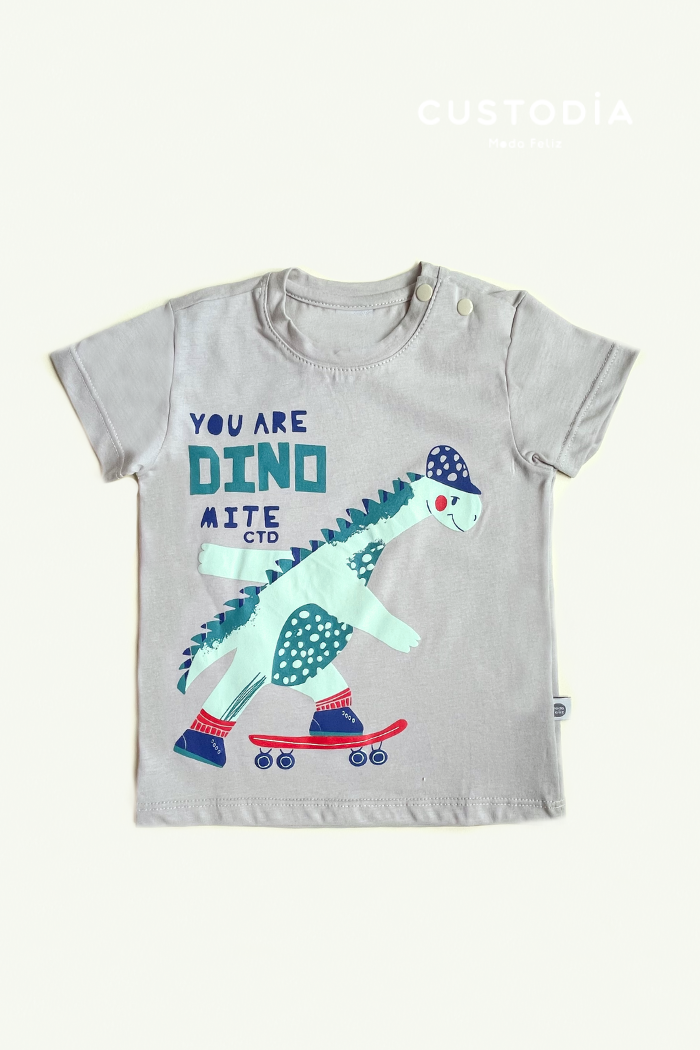 Camiseta Dino Patineta Bebé Niño