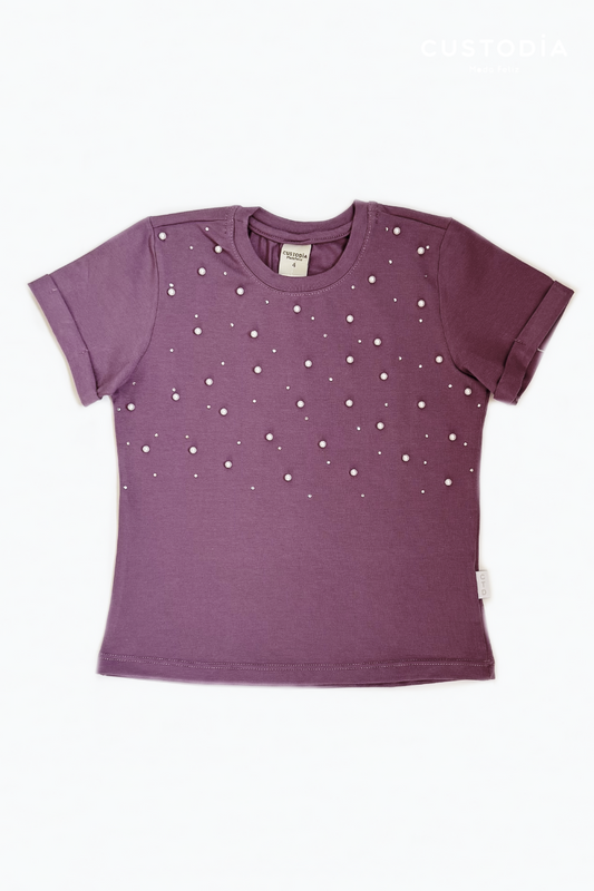 Camiseta Perlas Para Niña