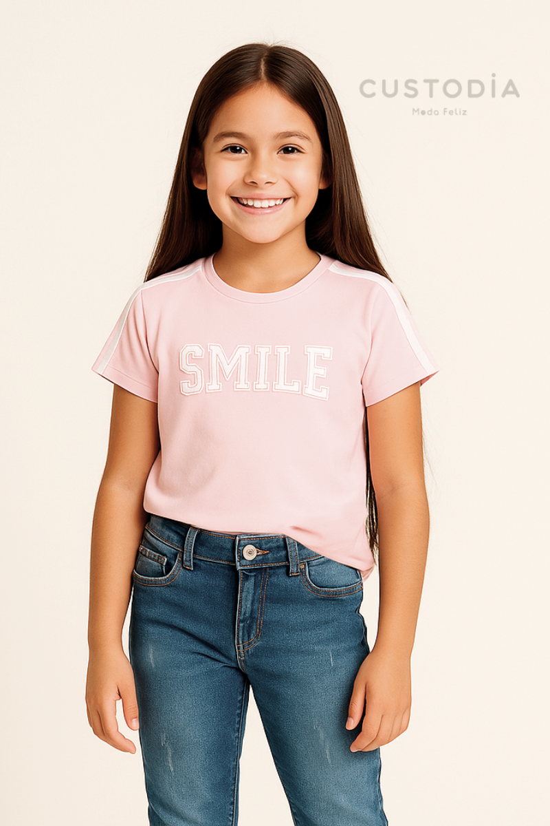Camiseta Smile Para Niña