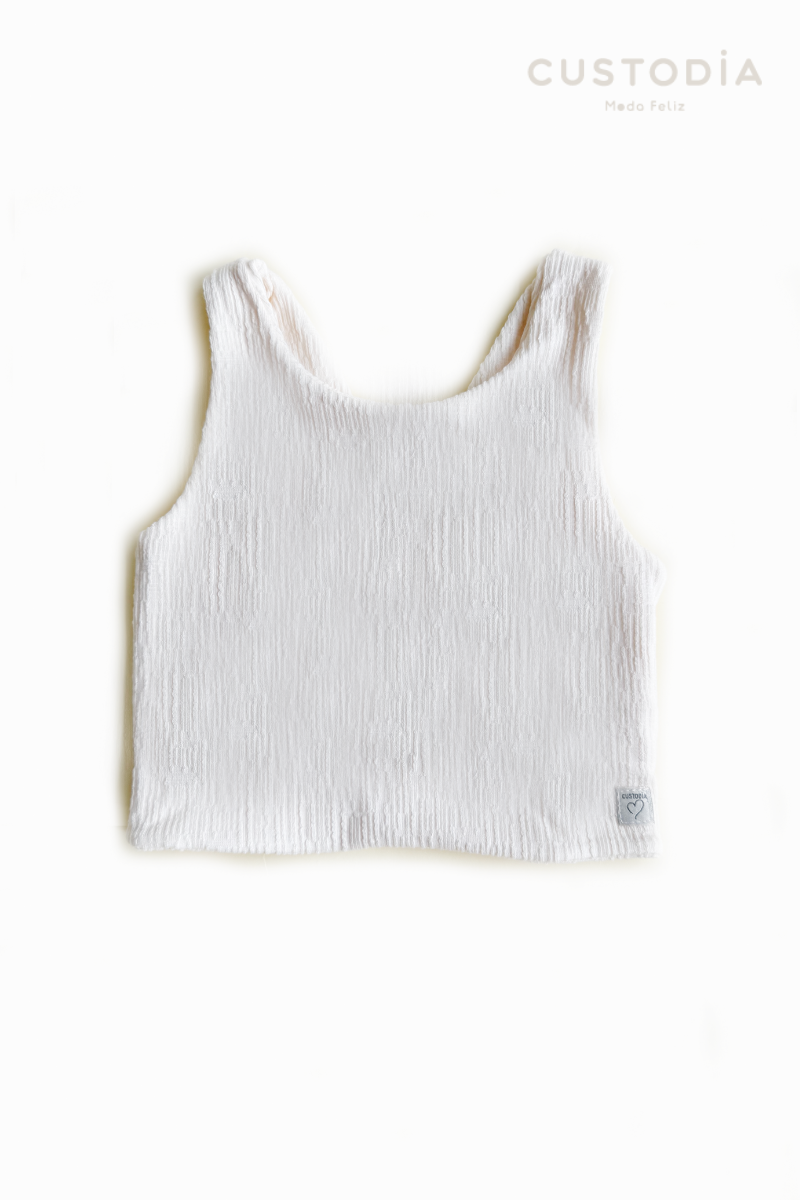 Crop Top Textura Moños Espalda