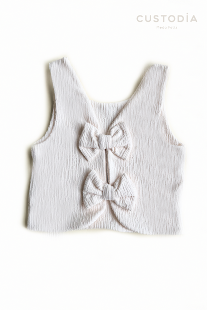 Crop Top Textura Moños Espalda