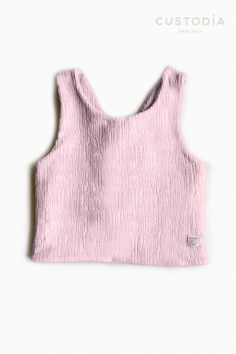 Crop Top Textura Moños Espalda