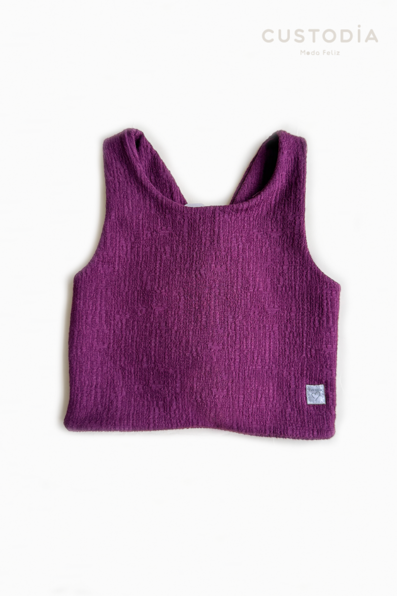 Crop Top Textura Moños Espalda