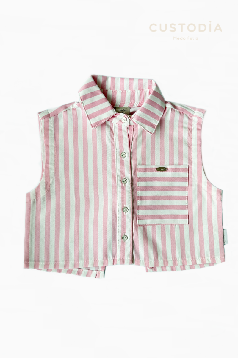 Set 2 Prendas Jean Botones y Camisera Rayas