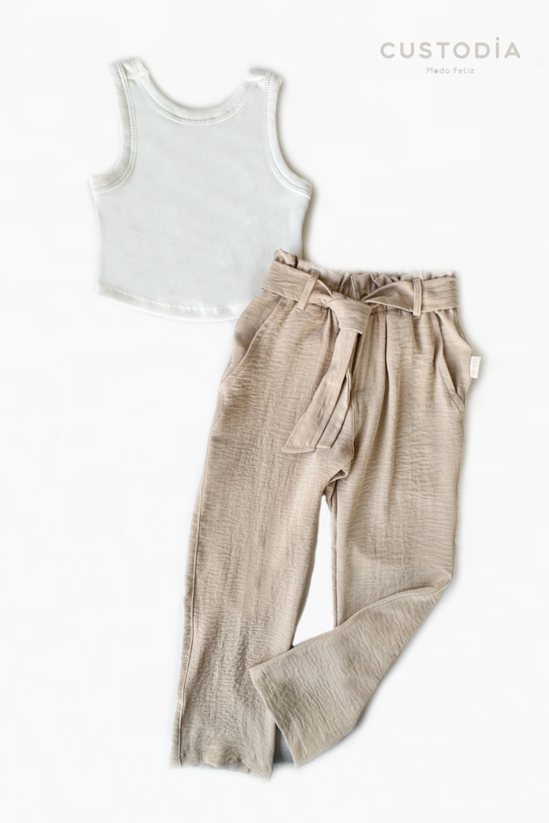 Set Pantalón y Crop Top Moños