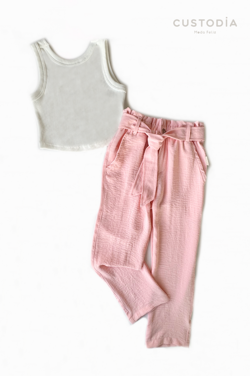 Set Pantalón y Crop Top Moños
