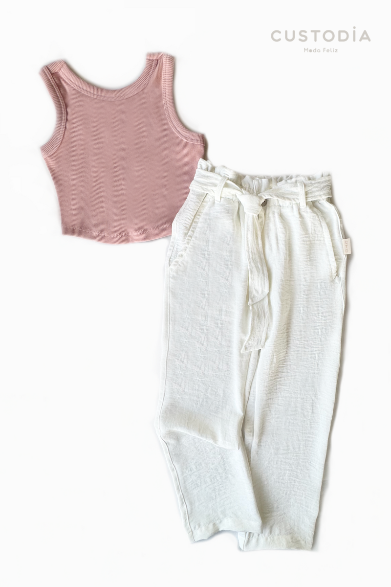 Set Pantalón y Crop Top Moños
