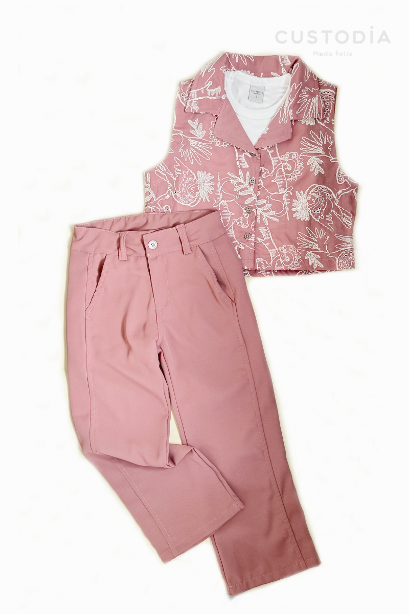 Set Chaleco Bordado