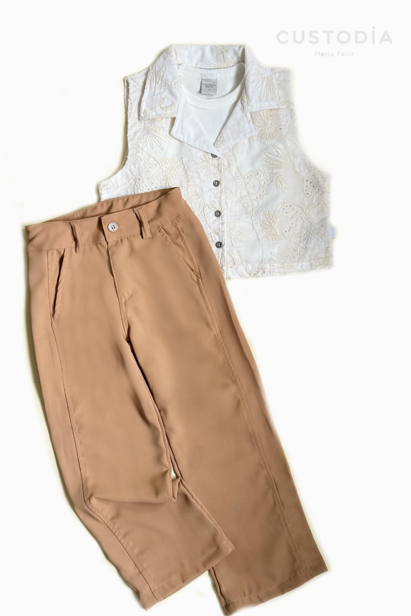 Set Chaleco Bordado