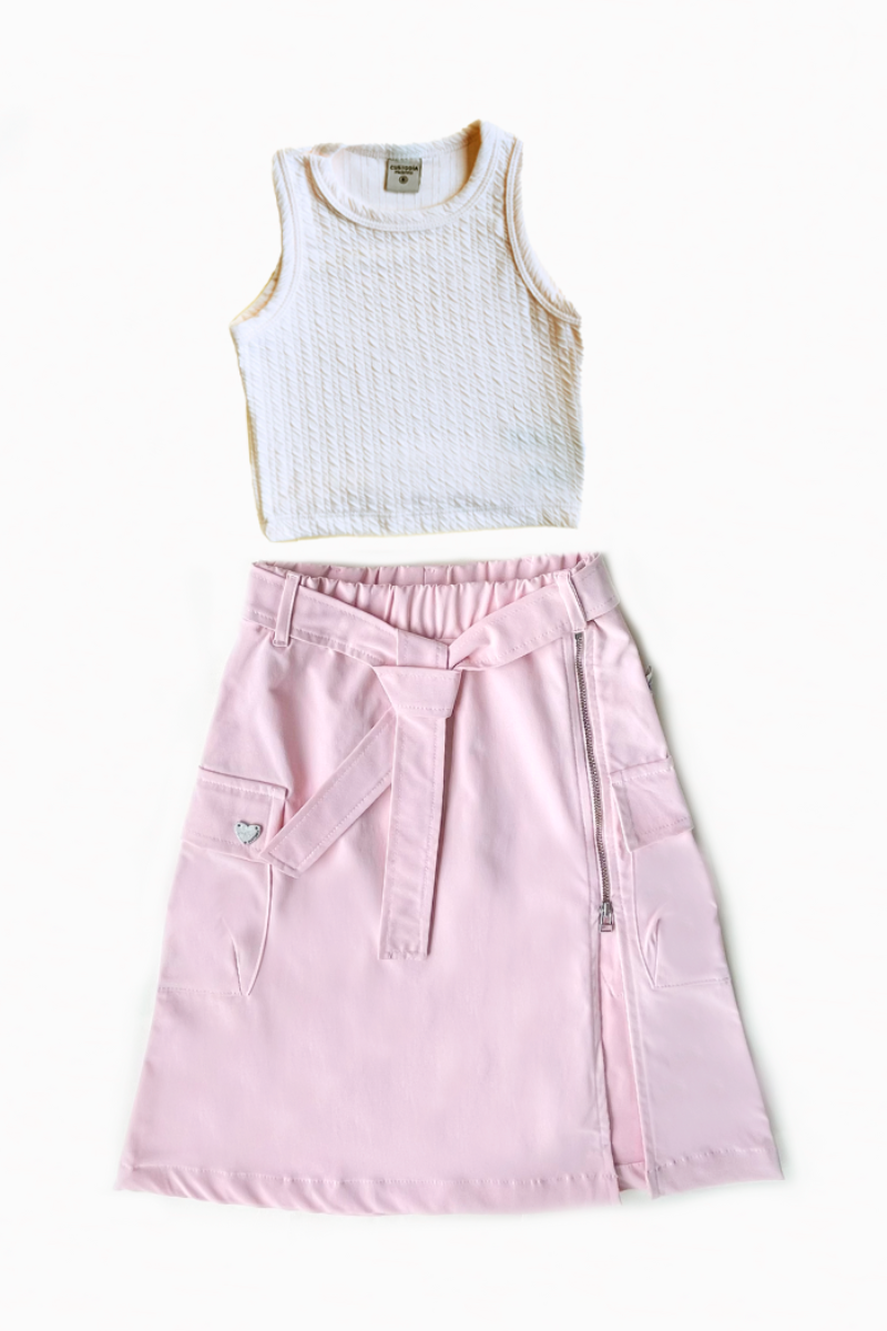 Set Con Falda Larga Estilo Cargo / Maxifalda