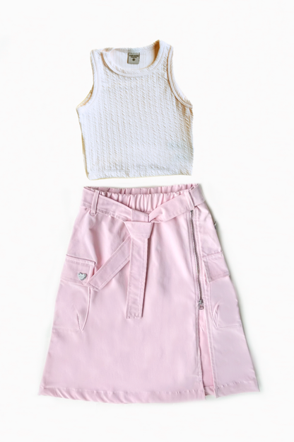 Set Con Falda Larga Estilo Cargo / Maxifalda