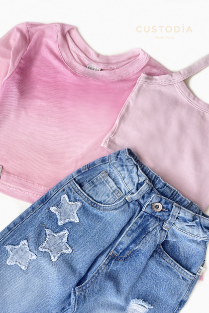 Set Jean Y Crop Top Malla Estrella