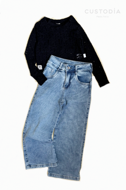 Set Jean y Buzo Blonda