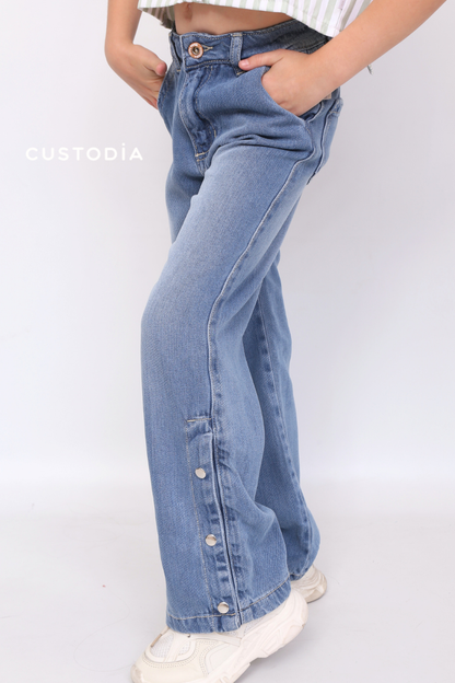 Set 2 Prendas Jean Botones y Camisera Rayas