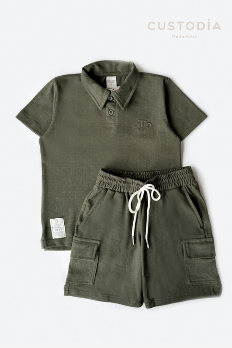 Set Polo y Bermuda Textura