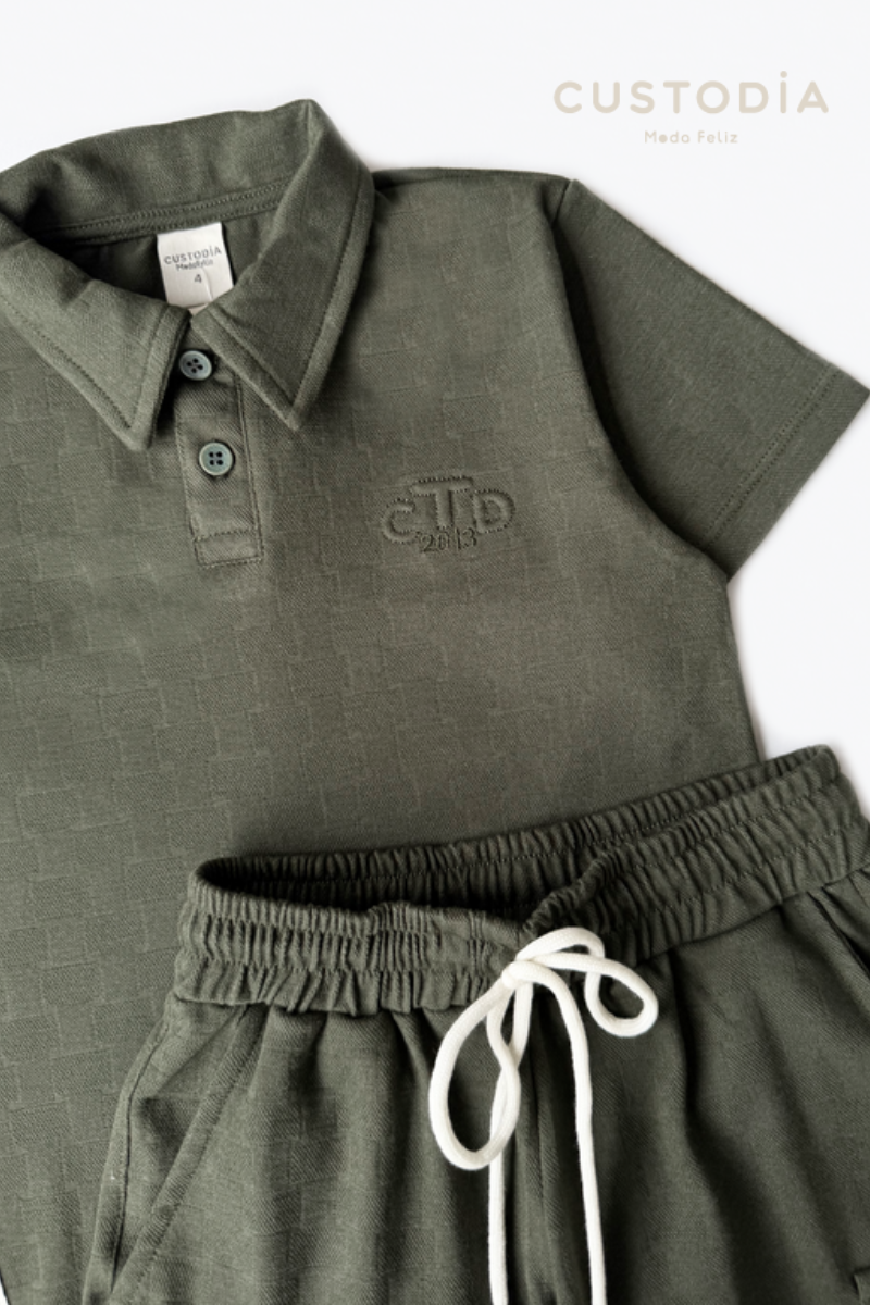 Set Polo y Bermuda Textura