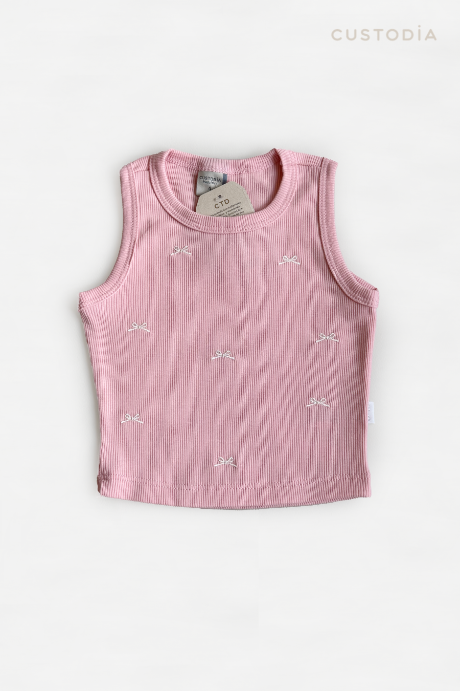 Crop Top Rib Moñitos