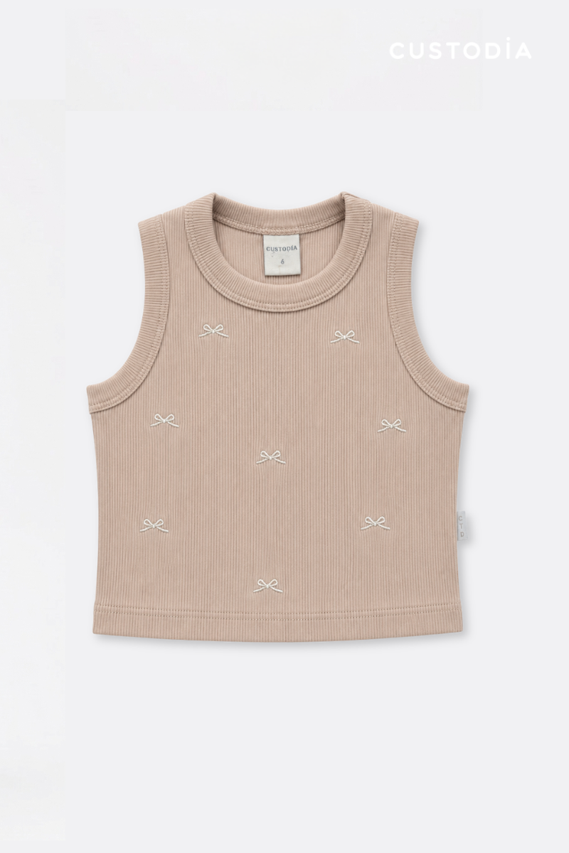 Crop Top Rib Moñitos