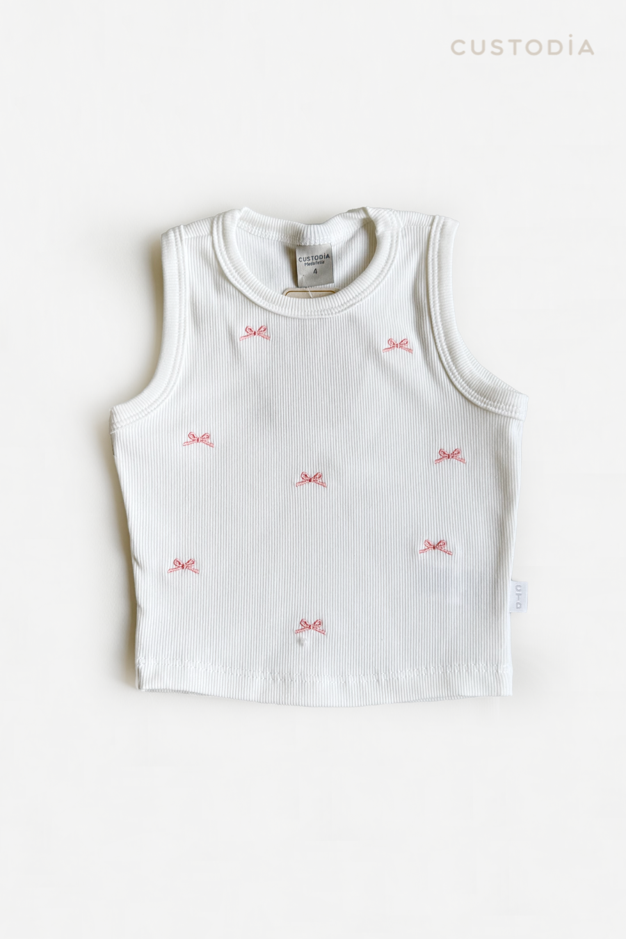 Crop Top Rib Moñitos