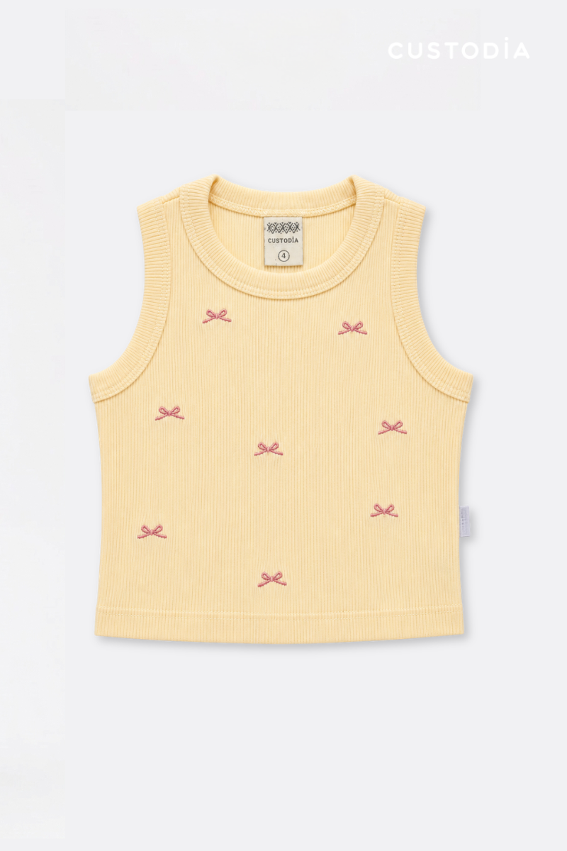 Crop Top Rib Moñitos