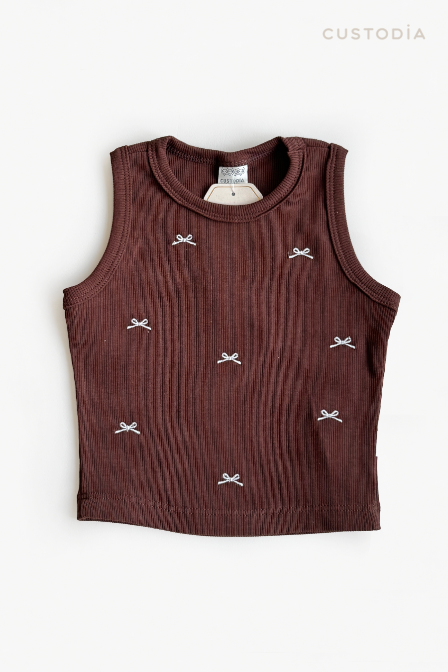 Crop Top Rib Moñitos