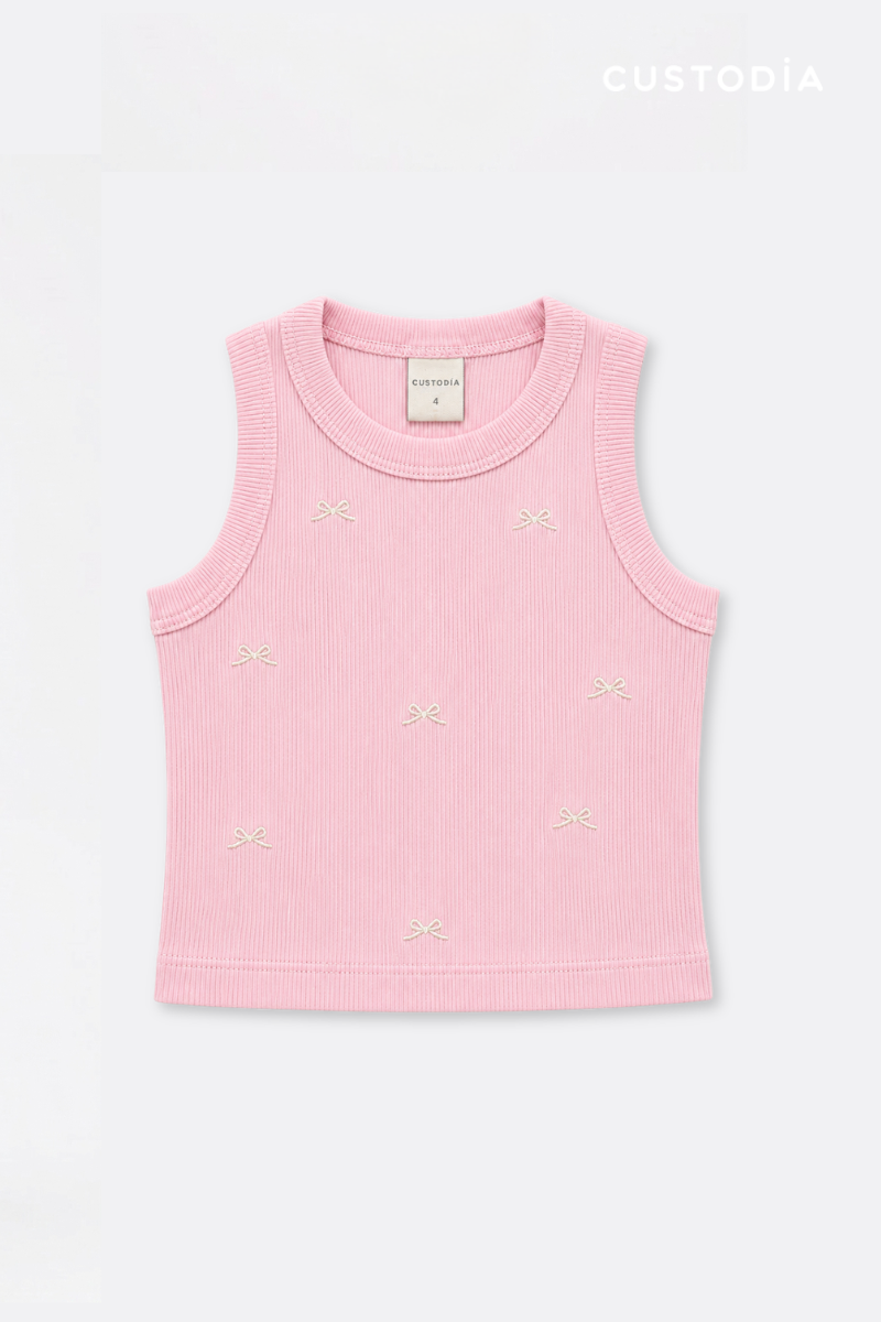 Crop Top Rib Moñitos