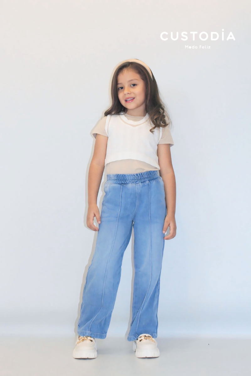 Set 3 Prendas Chaleco Textura Para Niña