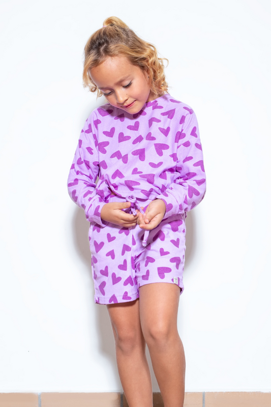 Pijama Corazones Lila