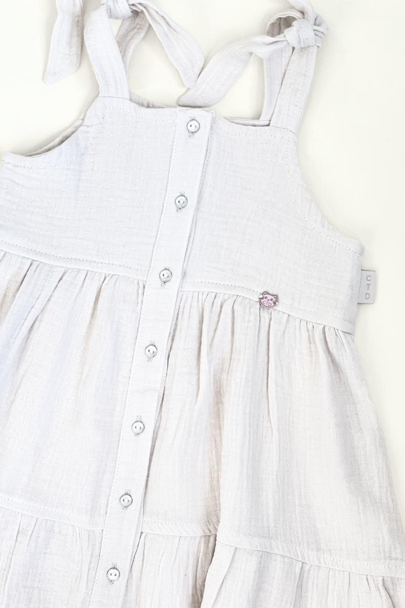 Vestido de Botones Textura Gasita Para Bebé