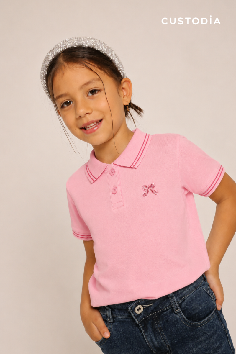Camiseta Polo Rosé