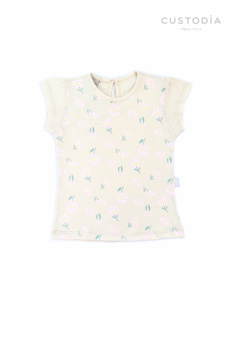 Camiseta Margaritas Para Bebé Niña