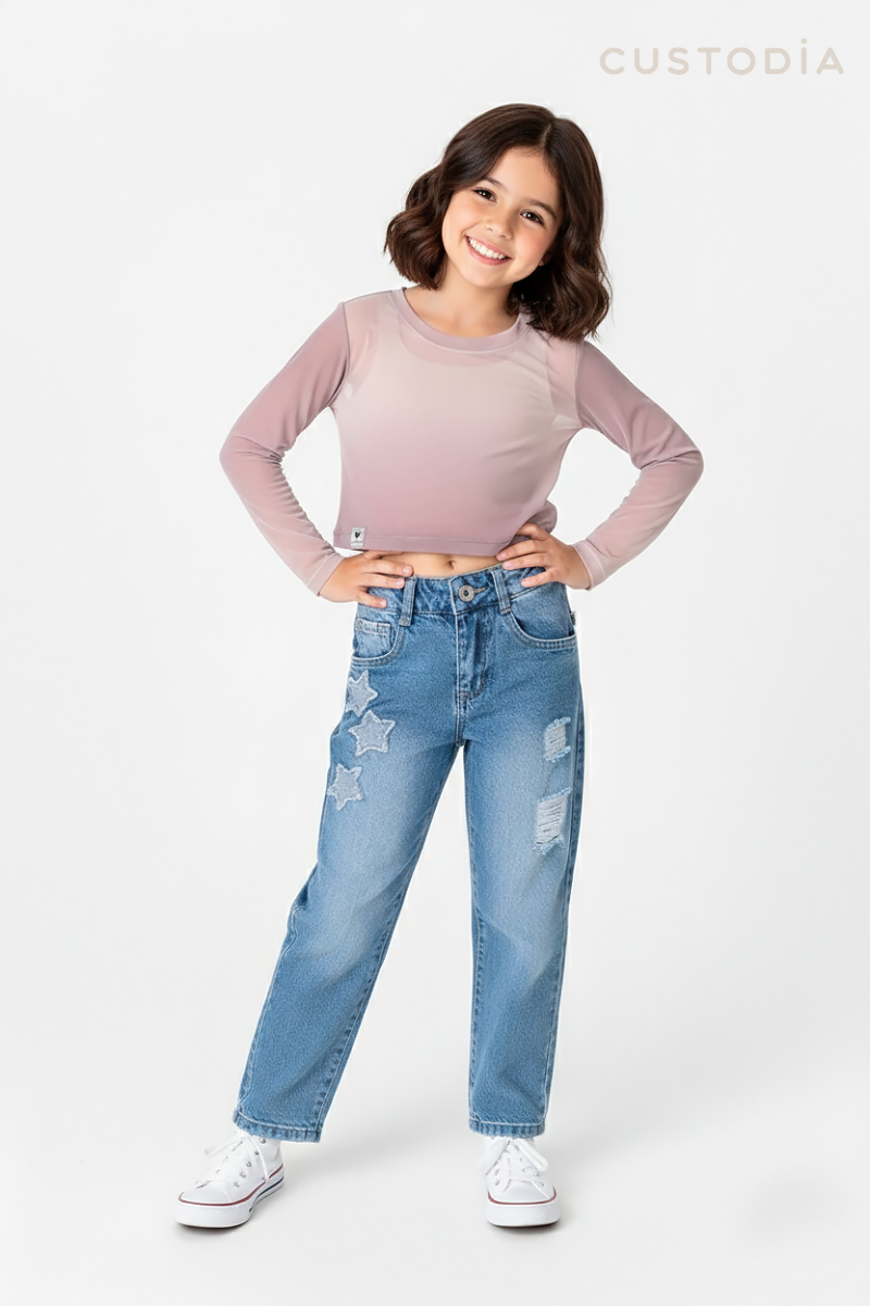 Set Jean Y Crop Top Malla Estrella